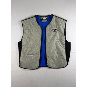 Joe Rocket Sahara Evaporative Cooling Motorcycle Vest Gray Blue XL Quilted Nylon